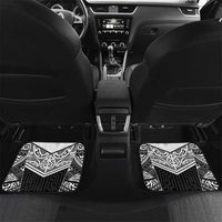 New Zealand Black Fern Custom Car Mats Maori Tukutuku Black-white Motif