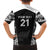 New Zealand Black Fern Custom Family Matching Off The Shoulder Long Sleeve Dress and Hawaiian Shirt Maori Tukutuku Black-white Motif