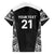 New Zealand Black Fern Custom Family Matching Off The Shoulder Long Sleeve Dress and Hawaiian Shirt Maori Tukutuku Black-white Motif