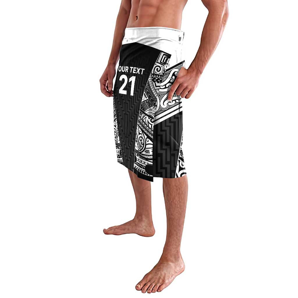 New Zealand Black Fern Custom Lavalava Maori Tukutuku Black-white Motif