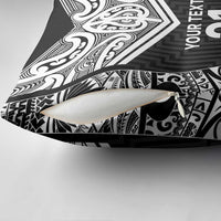 New Zealand Black Fern Custom Pillow Cover Maori Tukutuku Black-white Motif LT9 - Polynesian Pride