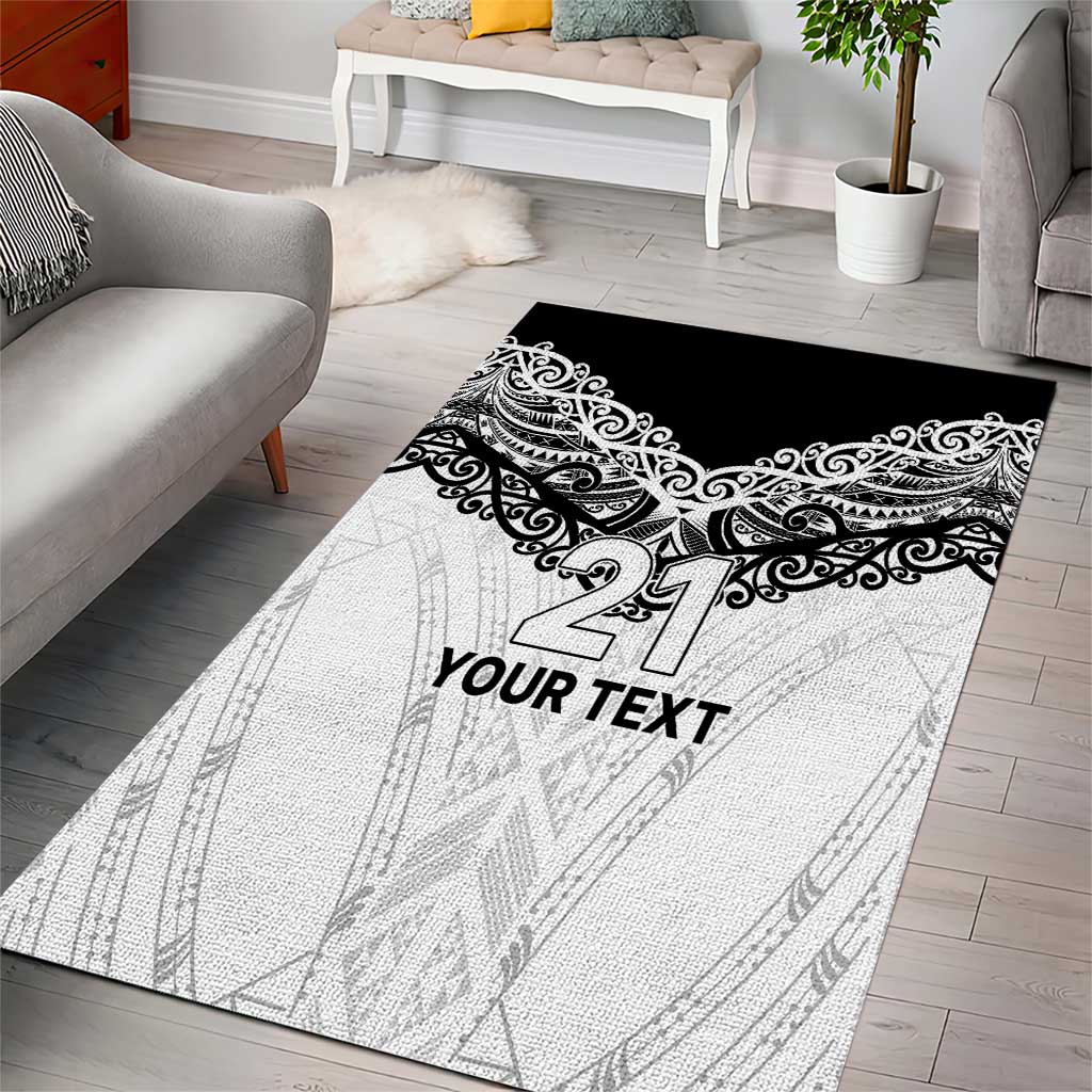 New Zealand Koru Fern Custom Area Rug Simple Taniko Motif