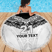 New Zealand Koru Fern Custom Beach Blanket Simple Taniko Motif