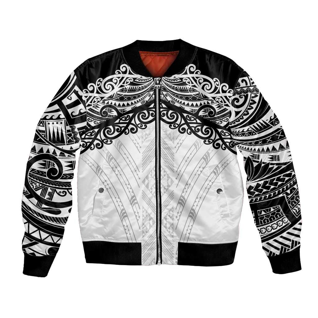 New Zealand Koru Fern Custom Bomber Jacket Simple Taniko Motif