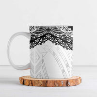 New Zealand Koru Fern Custom Ceramic Mug Simple Taniko Motif - Polynesian Pride