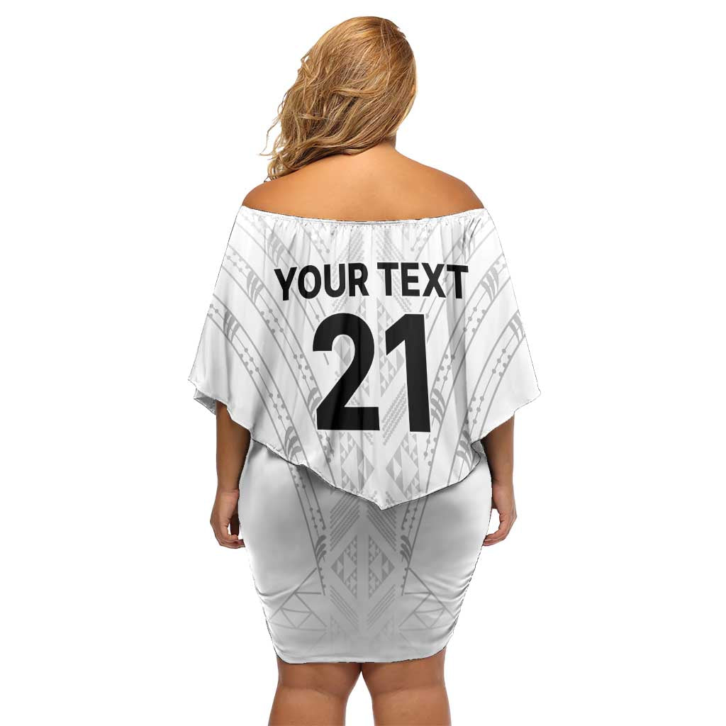 New Zealand Koru Fern Custom Family Matching Off Shoulder Short Dress and Hawaiian Shirt Simple Taniko Motif