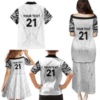 New Zealand Koru Fern Custom Family Matching Puletasi and Hawaiian Shirt Simple Taniko Motif