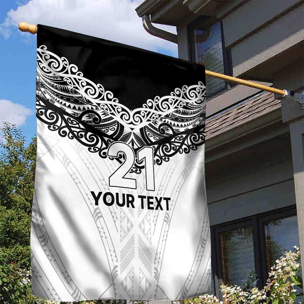 New Zealand Koru Fern Custom Garden Flag Simple Taniko Motif