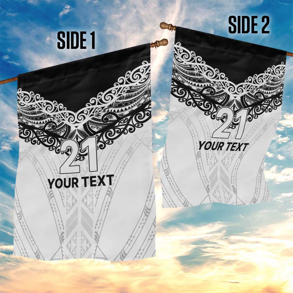 New Zealand Koru Fern Custom Garden Flag Simple Taniko Motif