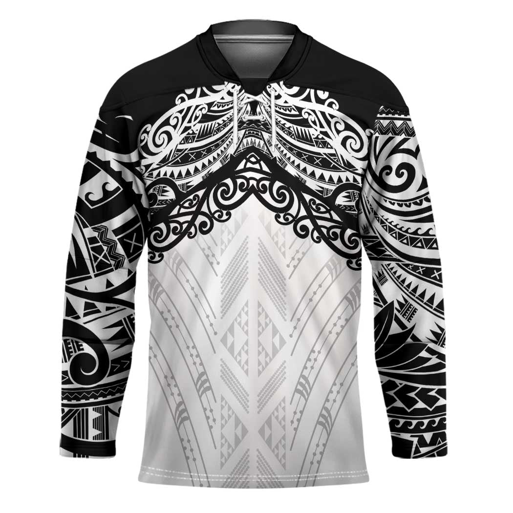 New Zealand Koru Fern Custom Hockey Jersey Simple Taniko Motif - Polynesian Pride