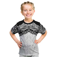 New Zealand Koru Fern Custom Kid T Shirt Simple Taniko Motif LT9 White - Polynesian Pride