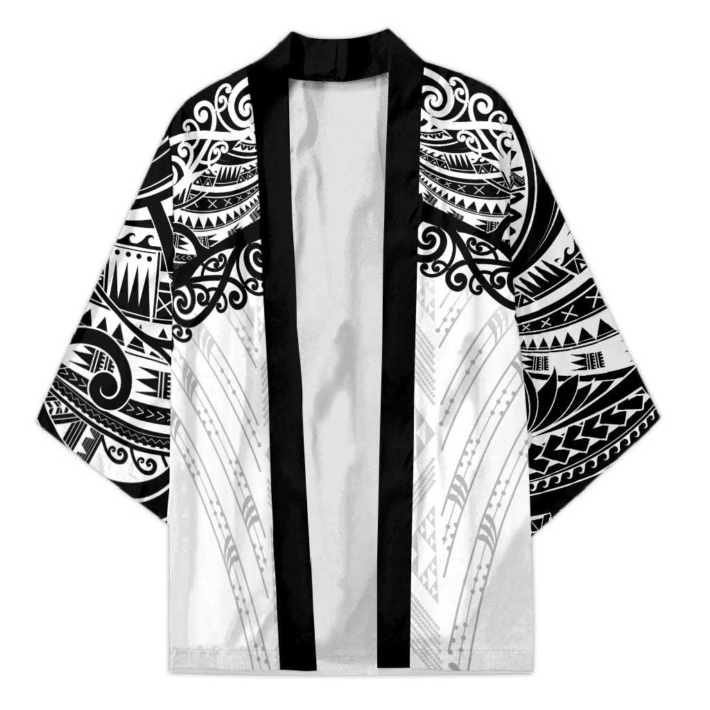 New Zealand Koru Fern Custom Kimono Simple Taniko Motif - Polynesian Pride