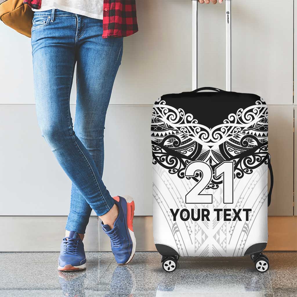 New Zealand Koru Fern Custom Luggage Cover Simple Taniko Motif