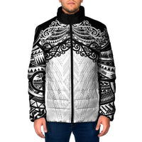 New Zealand Koru Fern Custom Padded Jacket Simple Taniko Motif - Polynesian Pride