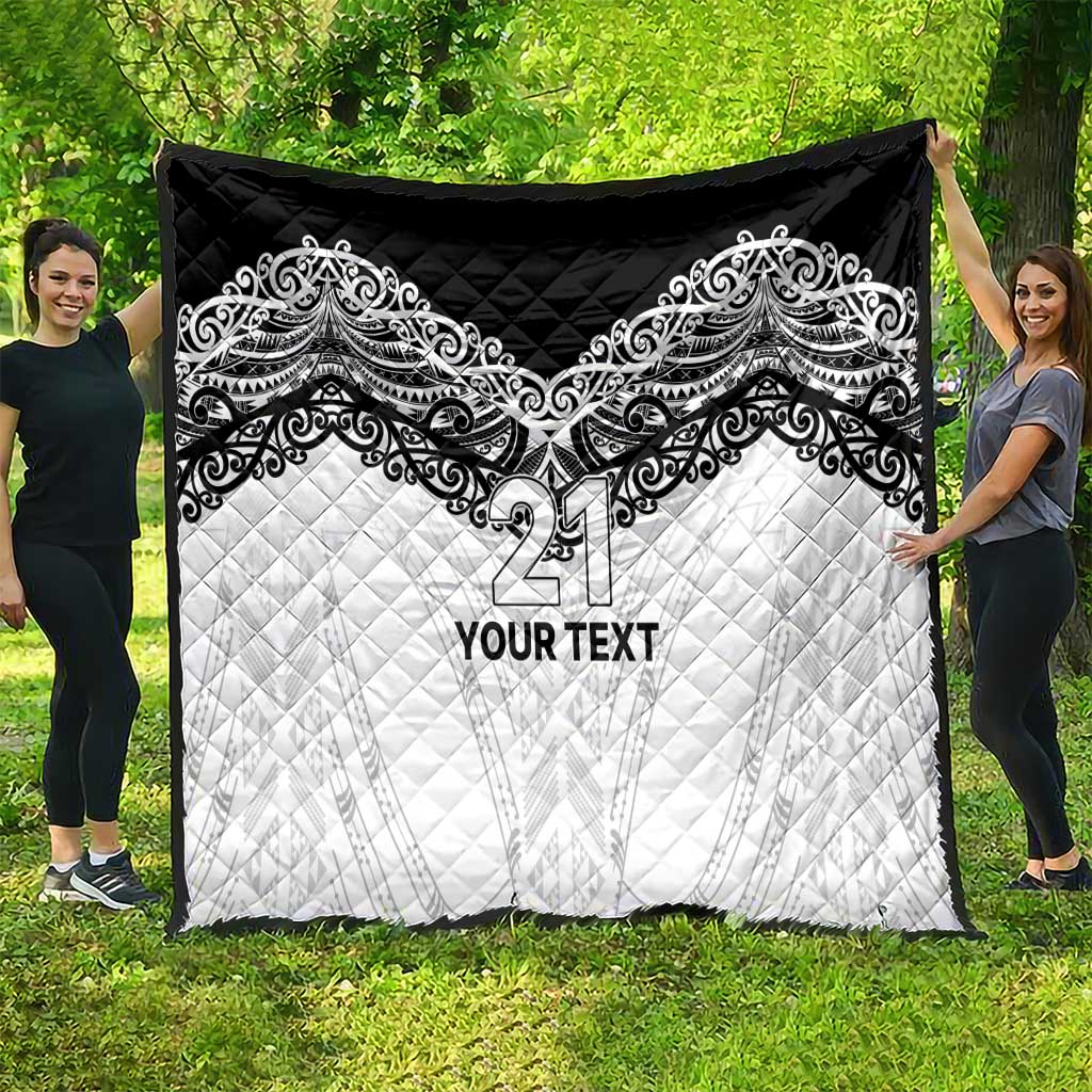 New Zealand Koru Fern Custom Quilt Simple Taniko Motif