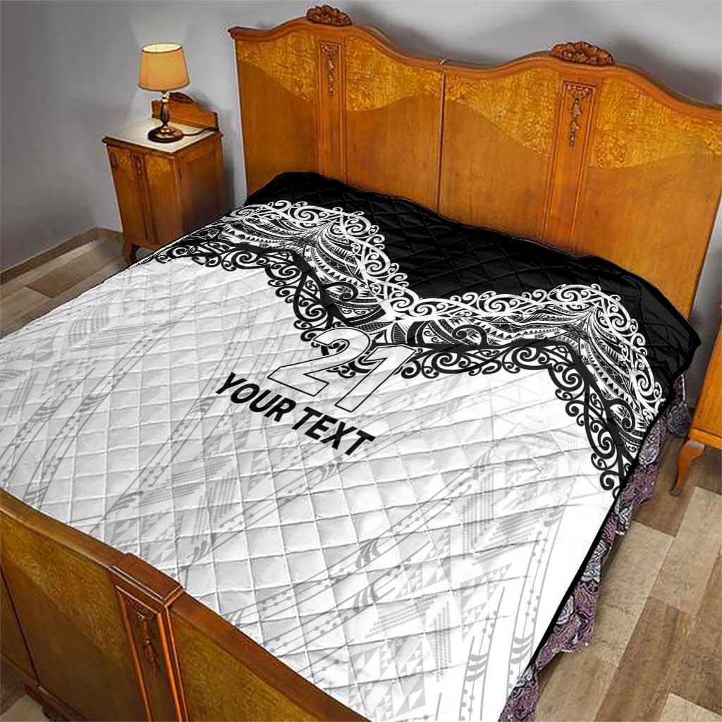 New Zealand Koru Fern Custom Quilt Simple Taniko Motif