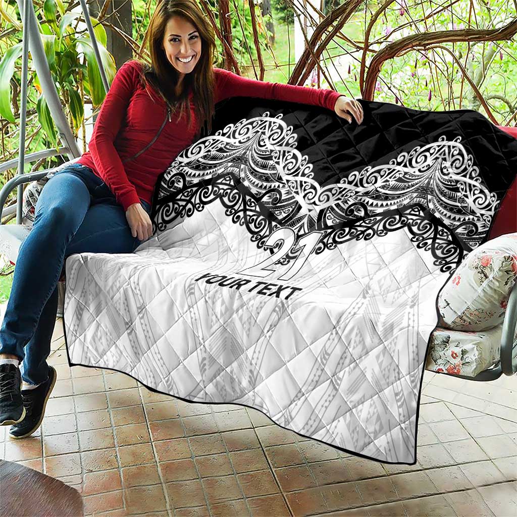 New Zealand Koru Fern Custom Quilt Simple Taniko Motif