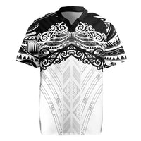 New Zealand Koru Fern Custom Rugby Jersey Simple Taniko Motif LT9 White - Polynesian Pride