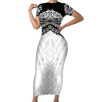 New Zealand Koru Fern Custom Short Sleeve Bodycon Dress Simple Taniko Motif