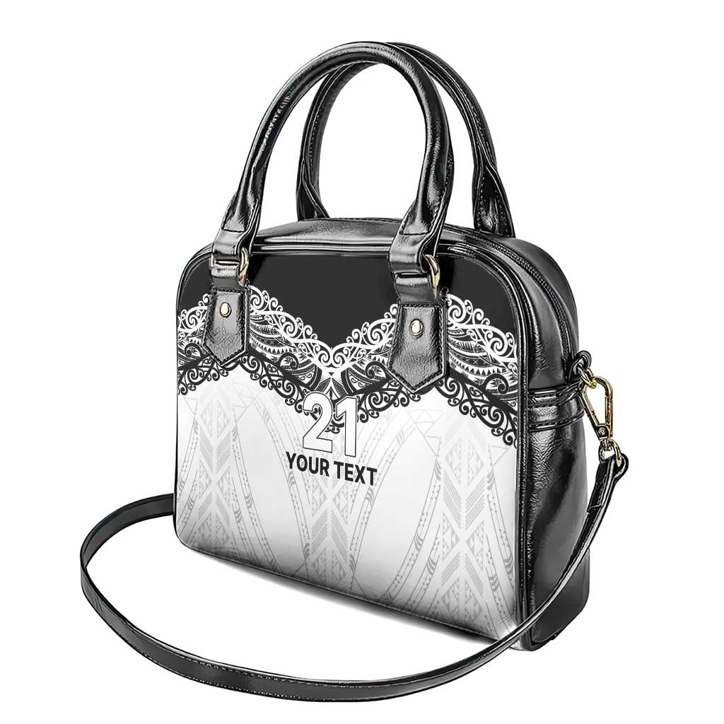 New Zealand Koru Fern Custom Shoulder Handbag Simple Taniko Motif