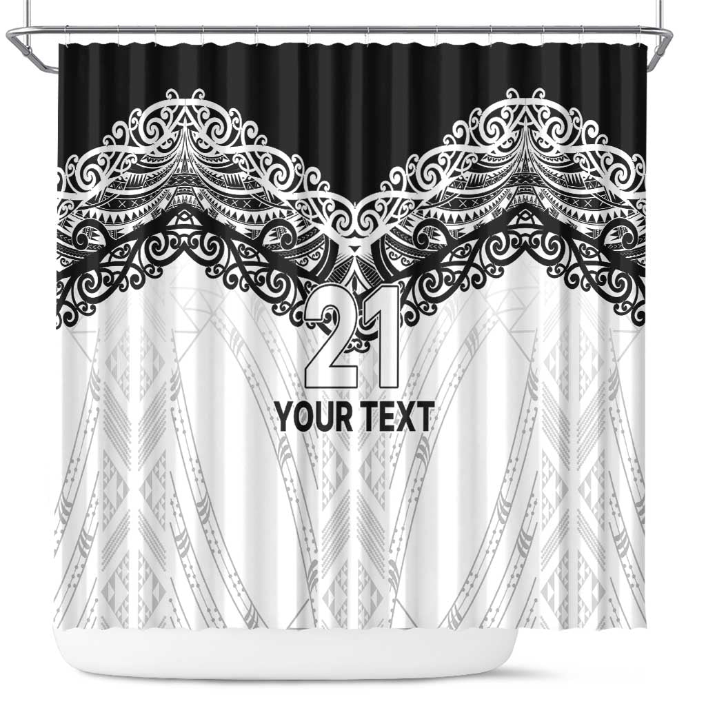 New Zealand Koru Fern Custom Shower Curtain Simple Taniko Motif