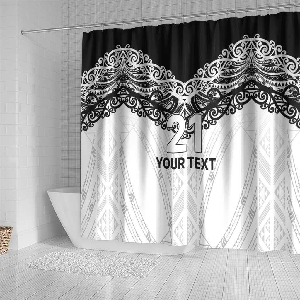 New Zealand Koru Fern Custom Shower Curtain Simple Taniko Motif