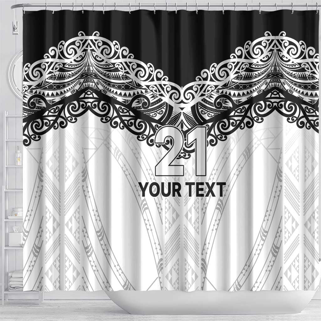 New Zealand Koru Fern Custom Shower Curtain Simple Taniko Motif