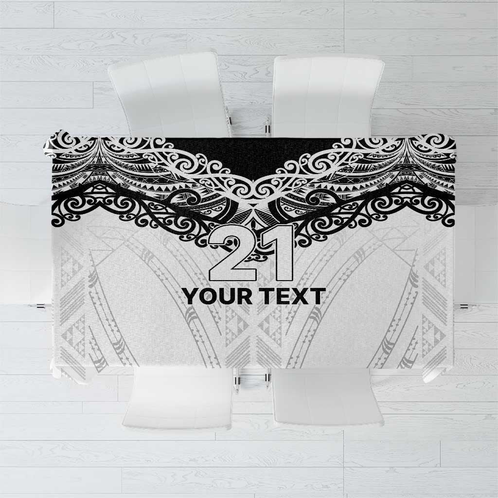 New Zealand Koru Fern Custom Tablecloth Simple Taniko Motif