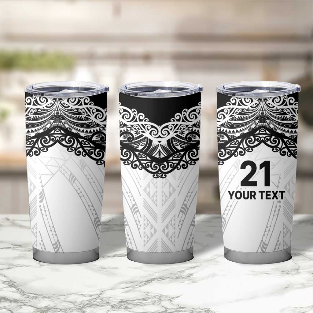 New Zealand Koru Fern Custom Tumbler Cup Simple Taniko Motif LT9 - Polynesian Pride