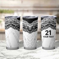 New Zealand Koru Fern Custom Tumbler Cup Simple Taniko Motif LT9 - Polynesian Pride