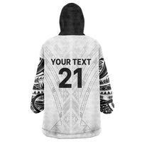 New Zealand Koru Fern Custom Wearable Blanket Hoodie Simple Taniko Motif