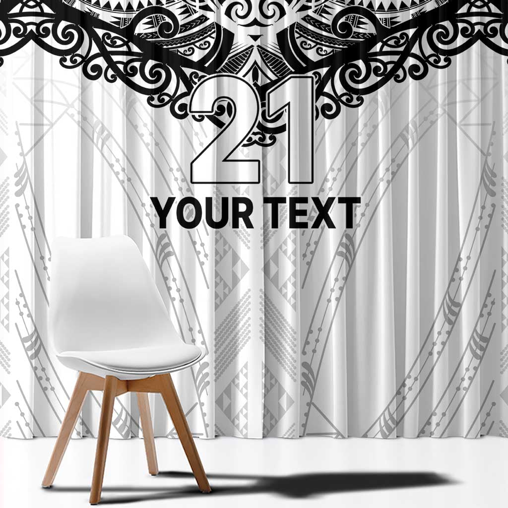 New Zealand Koru Fern Custom Window Curtain Simple Taniko Motif