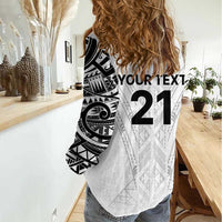 New Zealand Koru Fern Custom Women Casual Shirt Simple Taniko Motif LT9 - Polynesian Pride