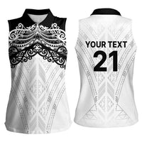 New Zealand Koru Fern Custom Women Sleeveless Polo Shirt Simple Taniko Motif