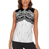 New Zealand Koru Fern Custom Women Sleeveless Polo Shirt Simple Taniko Motif