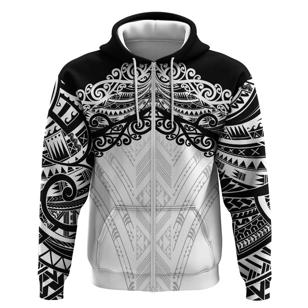 New Zealand Koru Fern Custom Zip Hoodie Simple Taniko Motif