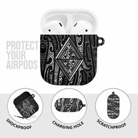New Zealand Maori Taniko AirPods Case Black Kowhaiwhai Puhoro - Polynesian Pride