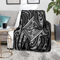 New Zealand Maori Taniko Blanket Black Kowhaiwhai Puhoro