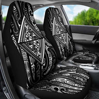 New Zealand Maori Taniko Car Seat Cover Black Kowhaiwhai Puhoro