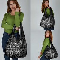 New Zealand Maori Taniko Grocery Bag Black Kowhaiwhai Puhoro LT9 - Polynesian Pride