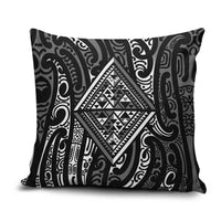 New Zealand Maori Taniko Pillow Cover Black Kowhaiwhai Puhoro LT9 Black - Polynesian Pride