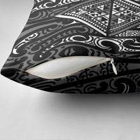 New Zealand Maori Taniko Pillow Cover Black Kowhaiwhai Puhoro LT9 - Polynesian Pride