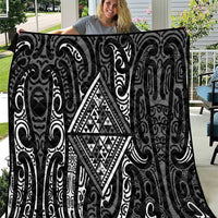 New Zealand Maori Taniko Quilt Black Kowhaiwhai Puhoro LT9 Black - Polynesian Pride