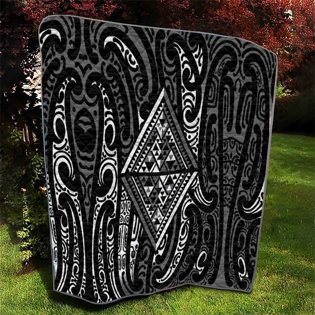 New Zealand Maori Taniko Quilt Black Kowhaiwhai Puhoro LT9 - Polynesian Pride