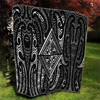 New Zealand Maori Taniko Quilt Black Kowhaiwhai Puhoro LT9 - Polynesian Pride