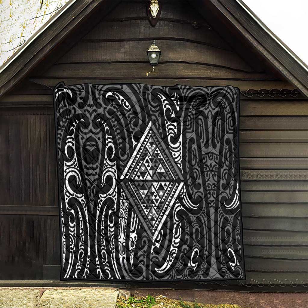 New Zealand Maori Taniko Quilt Black Kowhaiwhai Puhoro LT9 - Polynesian Pride