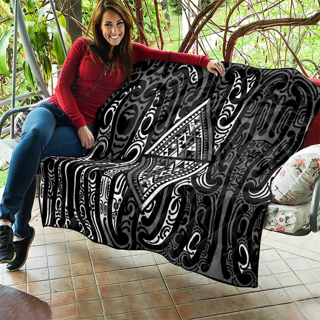 New Zealand Maori Taniko Quilt Black Kowhaiwhai Puhoro LT9 - Polynesian Pride