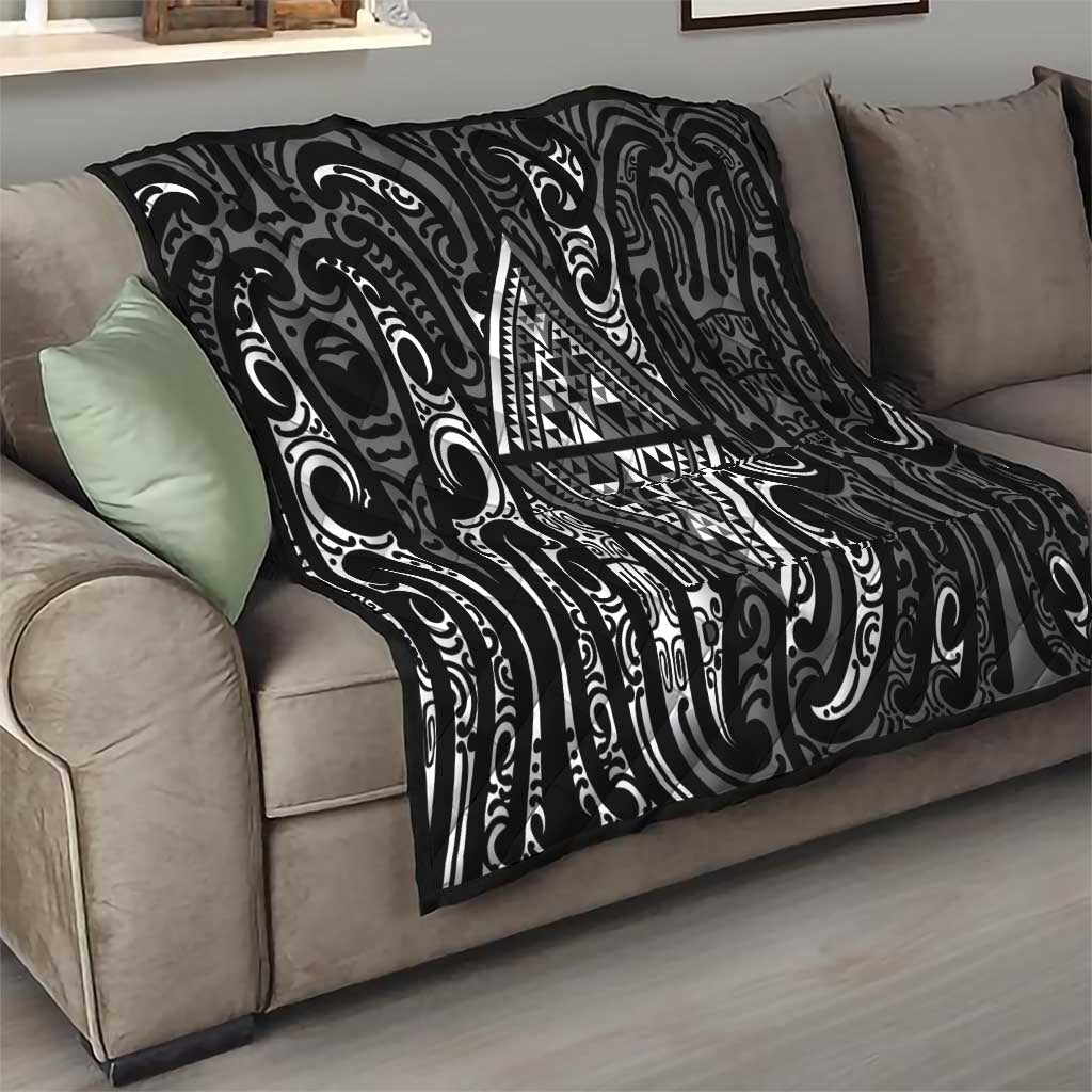 New Zealand Maori Taniko Quilt Black Kowhaiwhai Puhoro LT9 - Polynesian Pride
