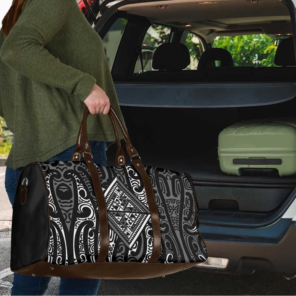 New Zealand Maori Taniko Travel Bag Black Kowhaiwhai Puhoro - Polynesian Pride