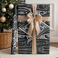 New Zealand Maori Taniko Wrapping Paper Black Kowhaiwhai Puhoro - Polynesian Pride